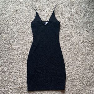 Black sparkly H&M divided bodycon dress